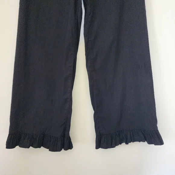 Antropologie Maeve The Colette Magic Fabric Ruffle Hem Crop Wide-Leg Pants Sz 25